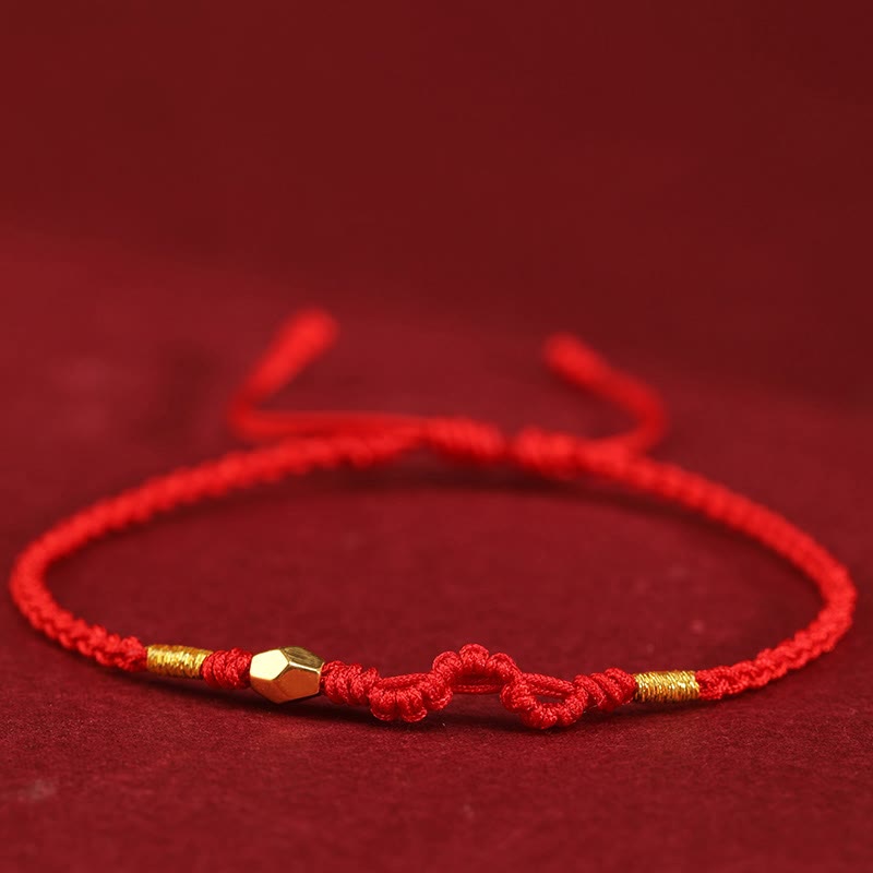 999 Gold Snake Red String Protection Bracelet