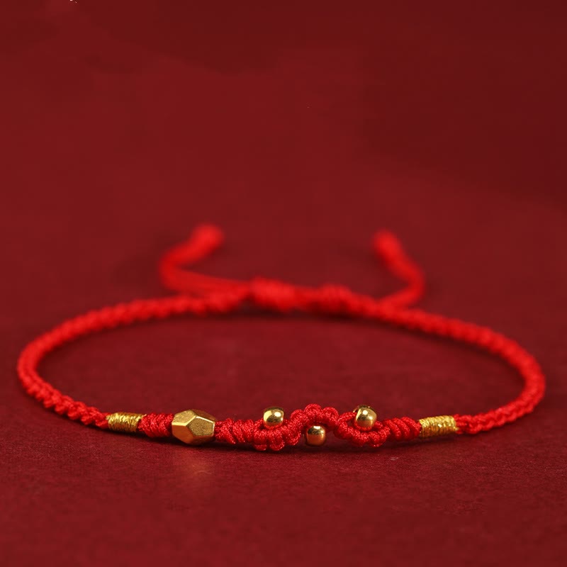 999 Gold Snake Red String Protection Bracelet