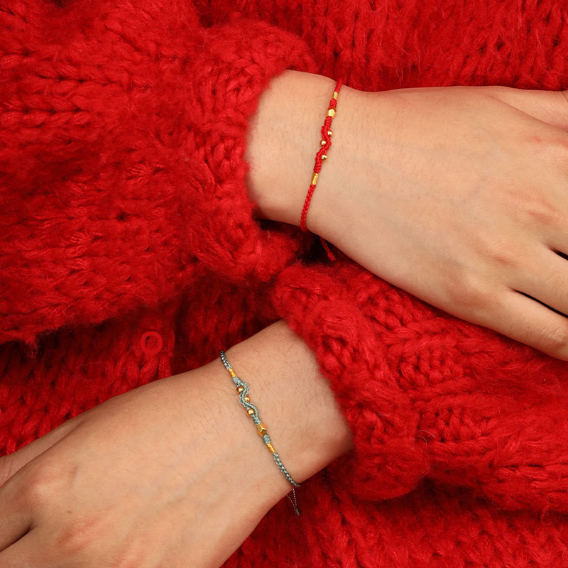 999 Gold Snake Red String Protection Bracelet