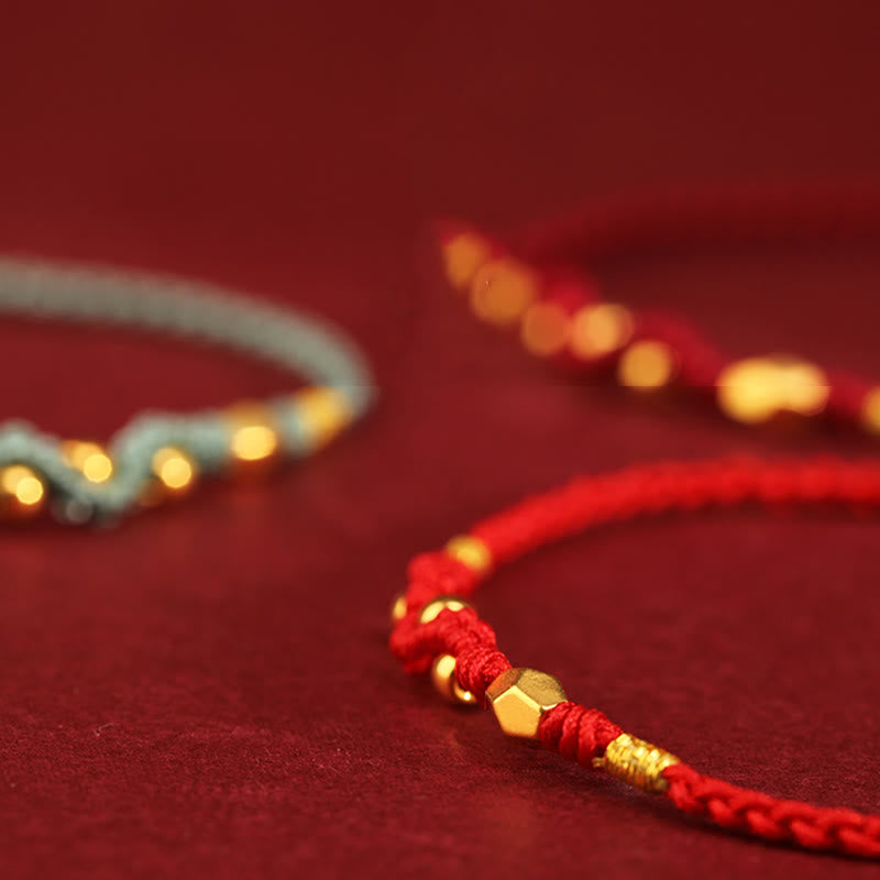 999 Gold Snake Red String Protection Bracelet