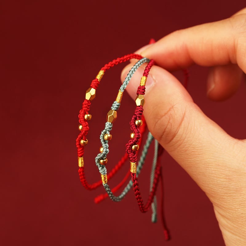 999 Gold Snake Red String Protection Bracelet