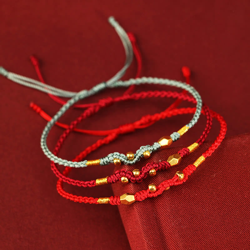 999 Gold Snake Red String Protection Bracelet