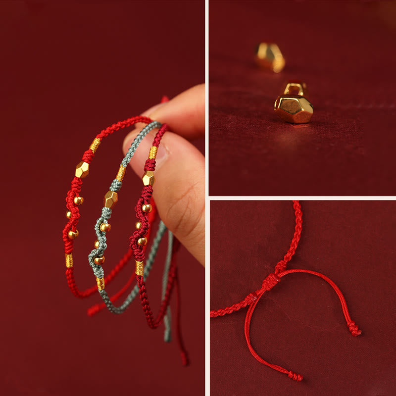 999 Gold Snake Red String Protection Bracelet