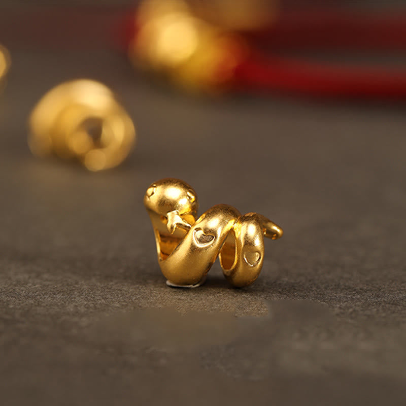 Gold Snake Red String bracelet for Strength & Protection