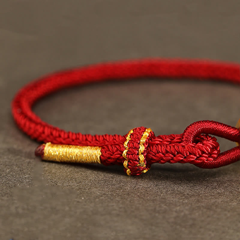 Gold Snake Red String bracelet for Strength & Protection