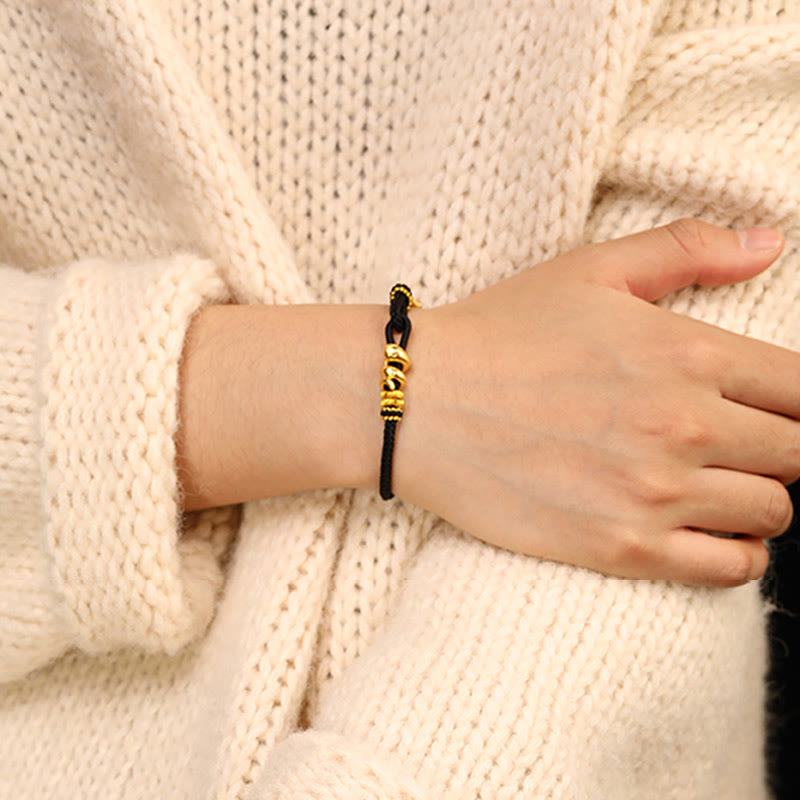 Gold Snake Red String bracelet for Strength & Protection