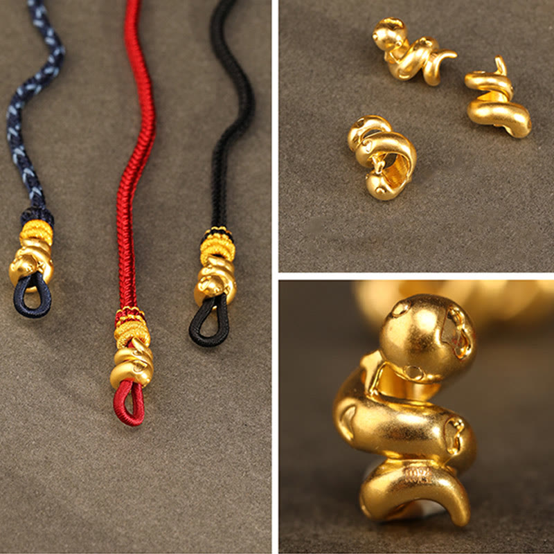 Gold Snake Red String bracelet for Strength & Protection