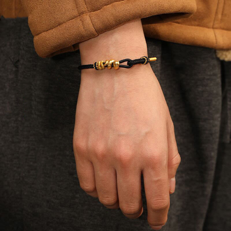 Gold Snake Red String bracelet for Strength & Protection