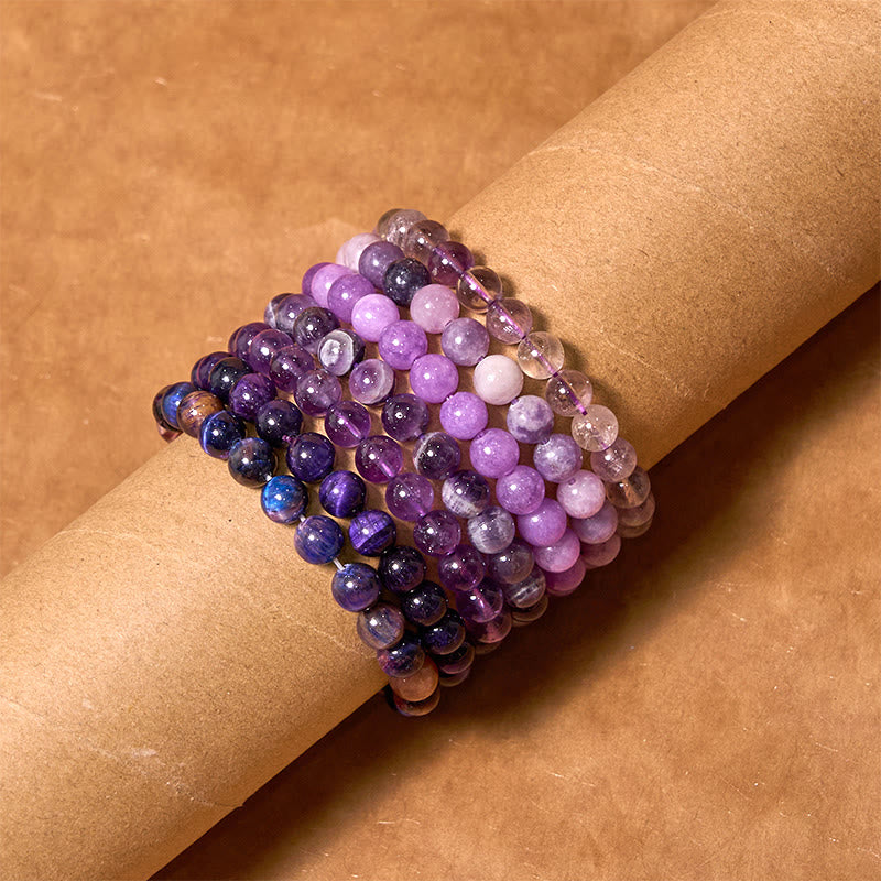 8mm Amethyst Healing Bracelet for Emotional Balance