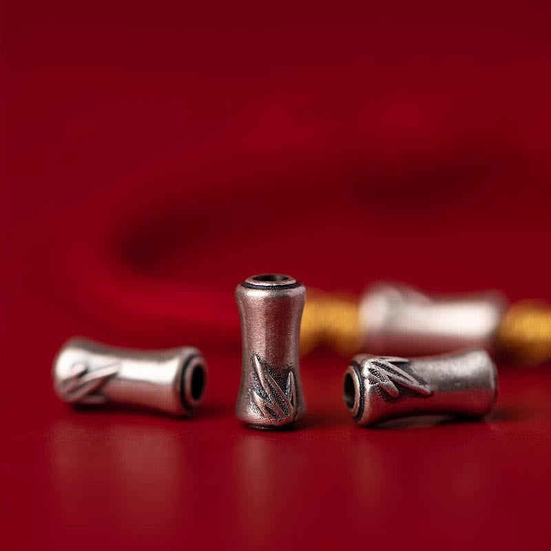 925 Sterling Silver Bamboo Red String Luck Bracelet