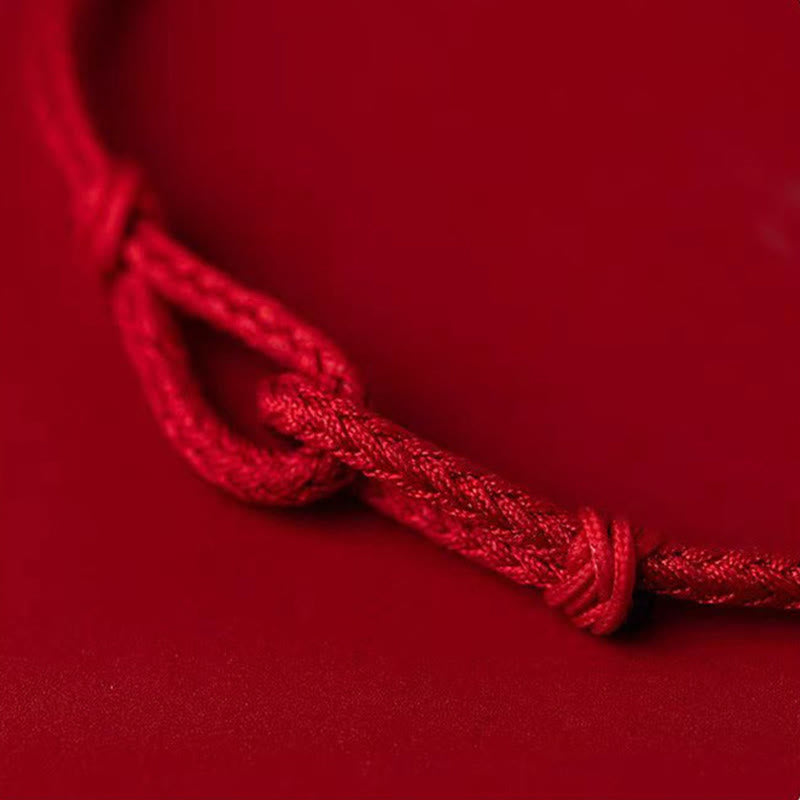 925 Sterling Silver Bamboo Red String Luck Bracelet