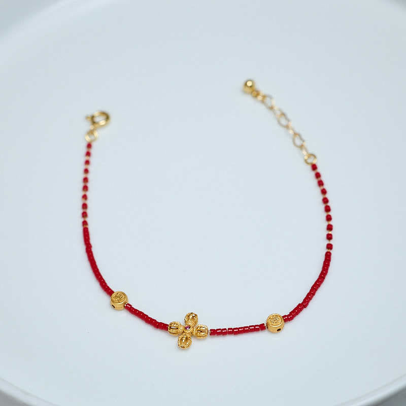 Gold Plated PiXiu Four Leaf Clover Bracelet