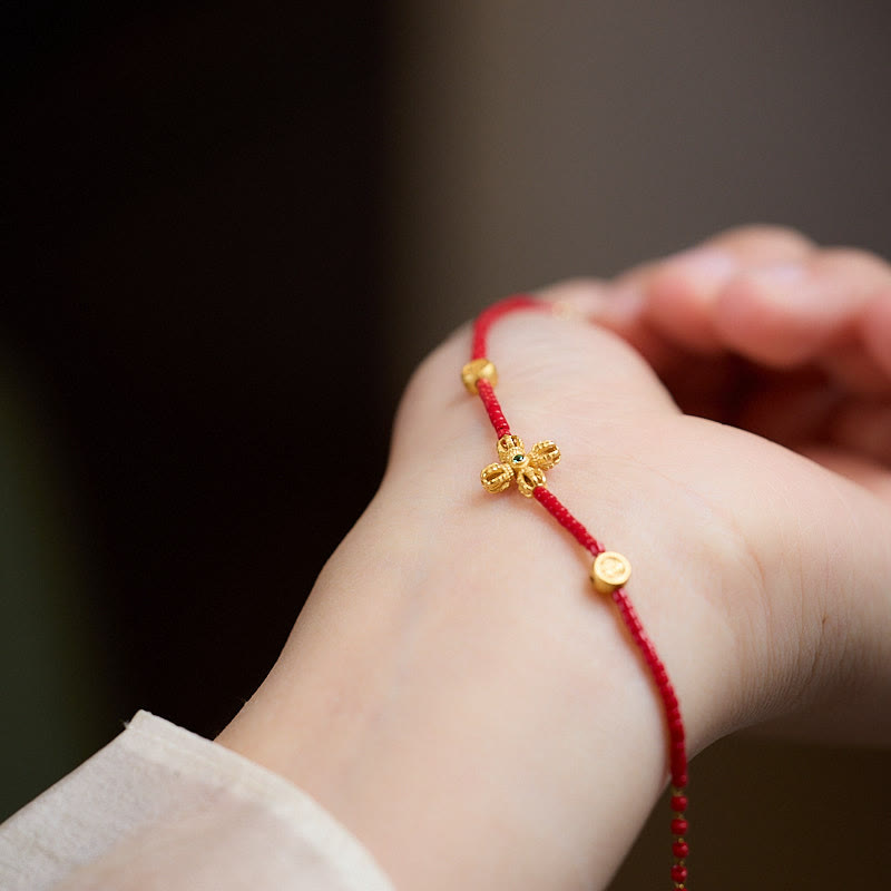 Gold Plated PiXiu Four Leaf Clover Bracelet