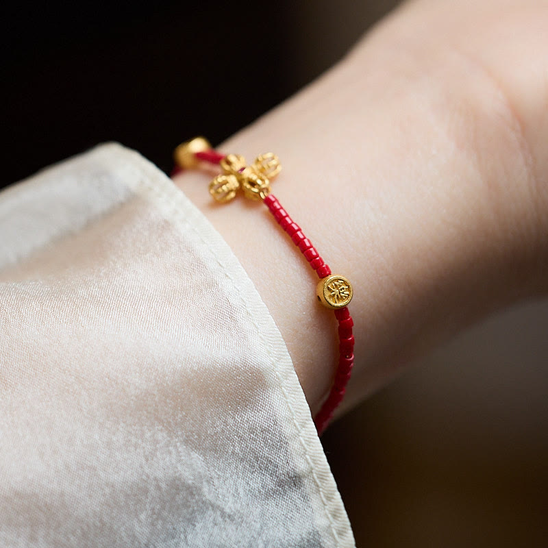 Gold Plated PiXiu Four Leaf Clover Bracelet