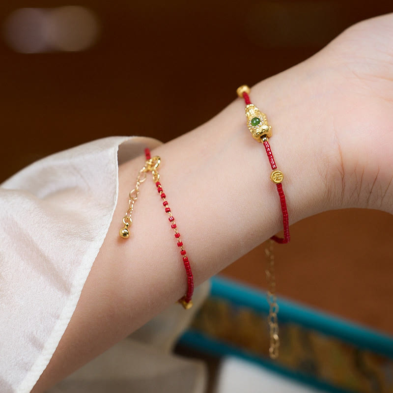 Gold Plated PiXiu Four Leaf Clover Bracelet