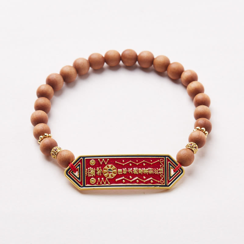 6mm Sandalwood Yin Yang Bracelet with Bagua Harmony Charm