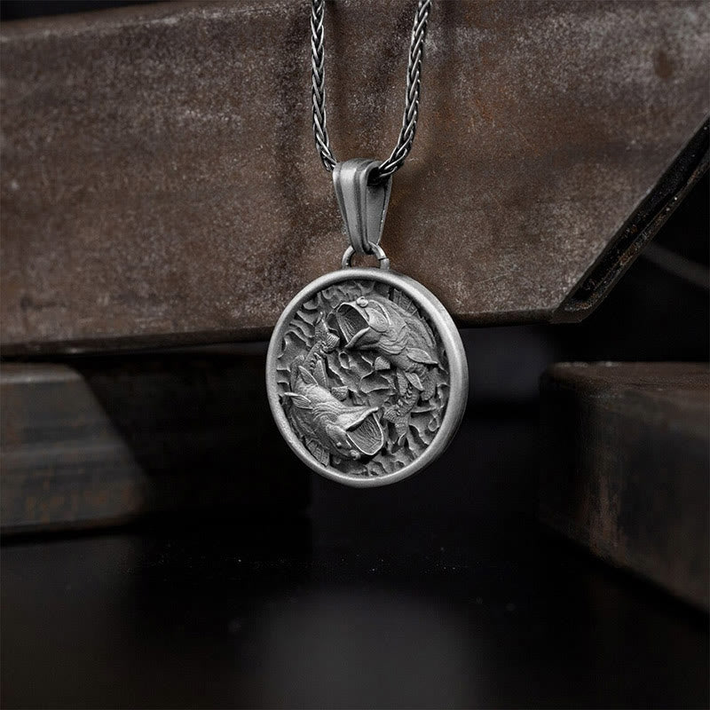 Pure Tin Lucky Koi Fish Necklace for Wealth