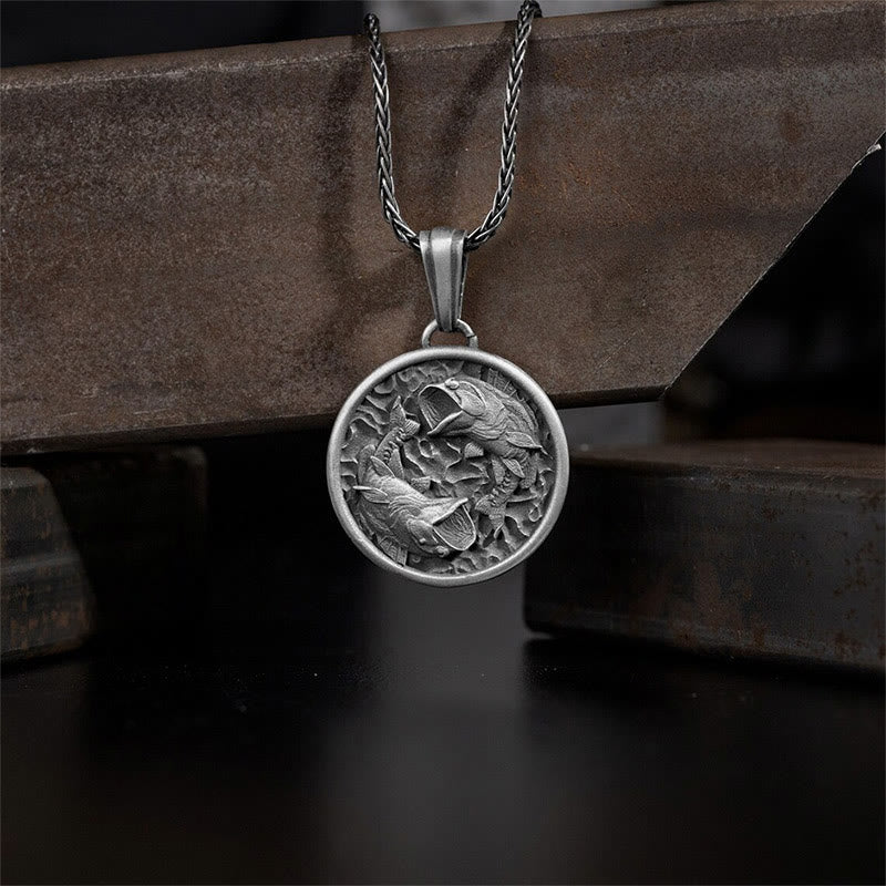 Pure Tin Lucky Koi Fish Necklace for Wealth