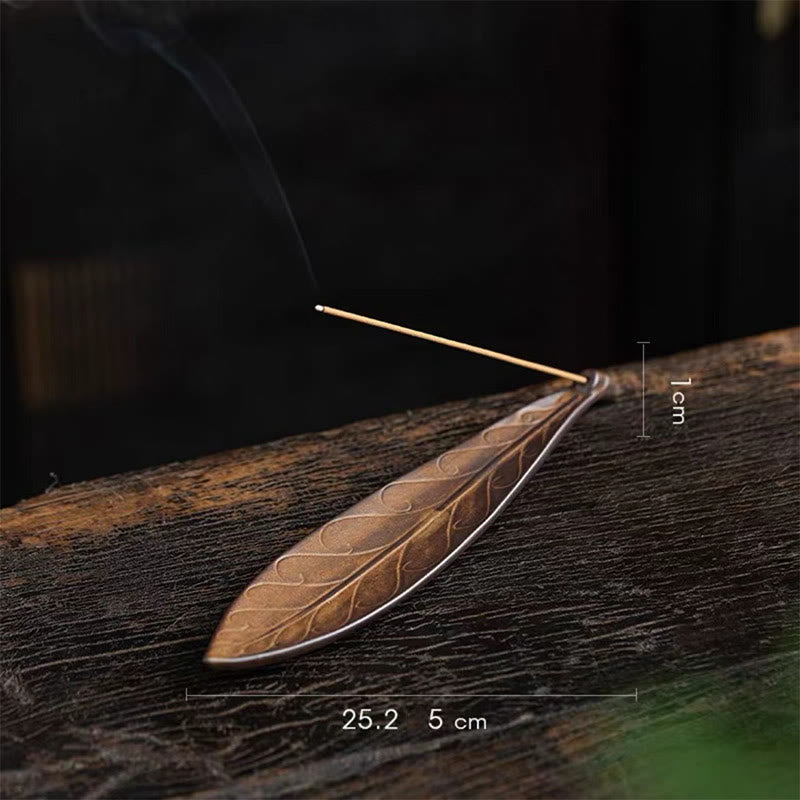 Handmade Ceramic Willow Leaf Incense Burner for Healing