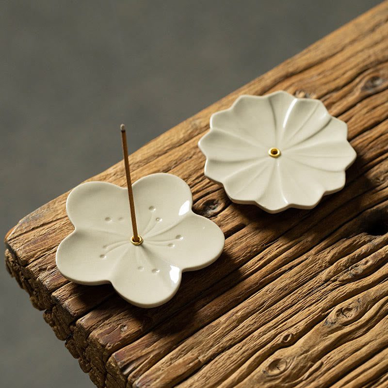 Lotus Ceramic Incense Burner with Floral Design for Serenity