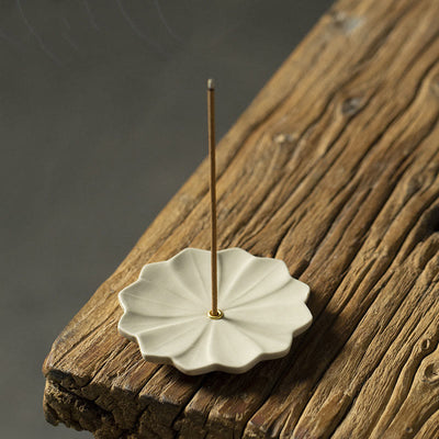 Lotus Ceramic Incense Burner with Floral Design for Serenity