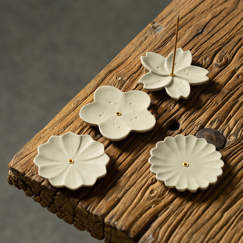 Lotus Ceramic Incense Burner with Floral Design for Serenity