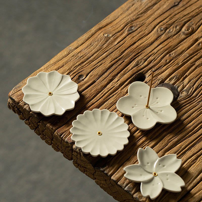 Lotus Ceramic Incense Burner with Floral Design for Serenity