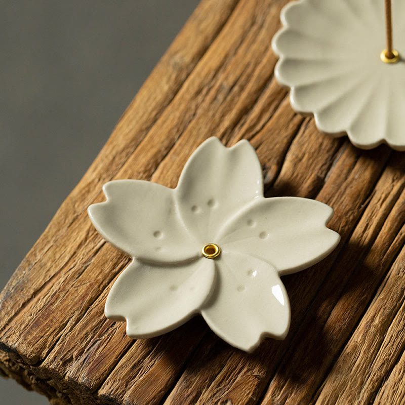 Lotus Ceramic Incense Burner with Floral Design for Serenity