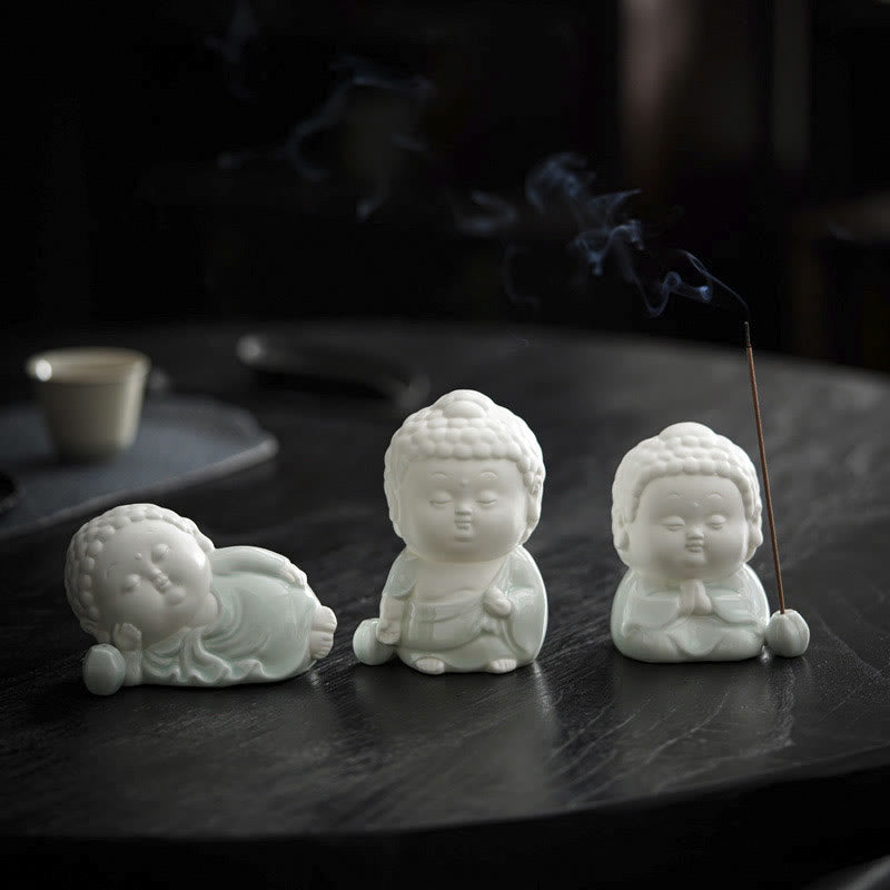 Ceramic Buddha Incense Burner | Sitting, Standing & Reclining 7cm