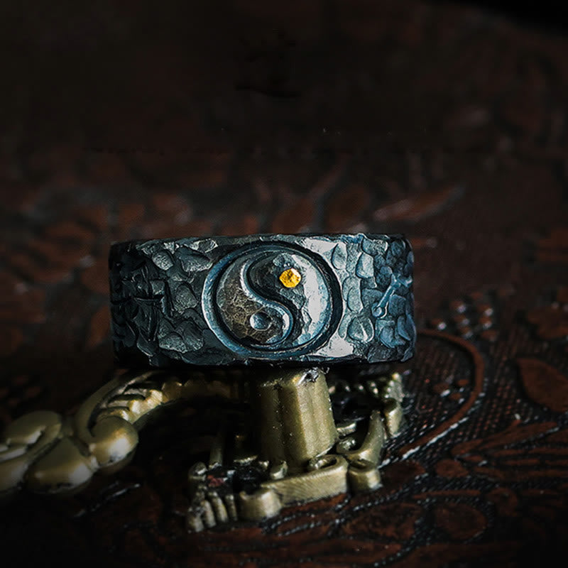 Sterling Silver Yin Yang Balance Ring