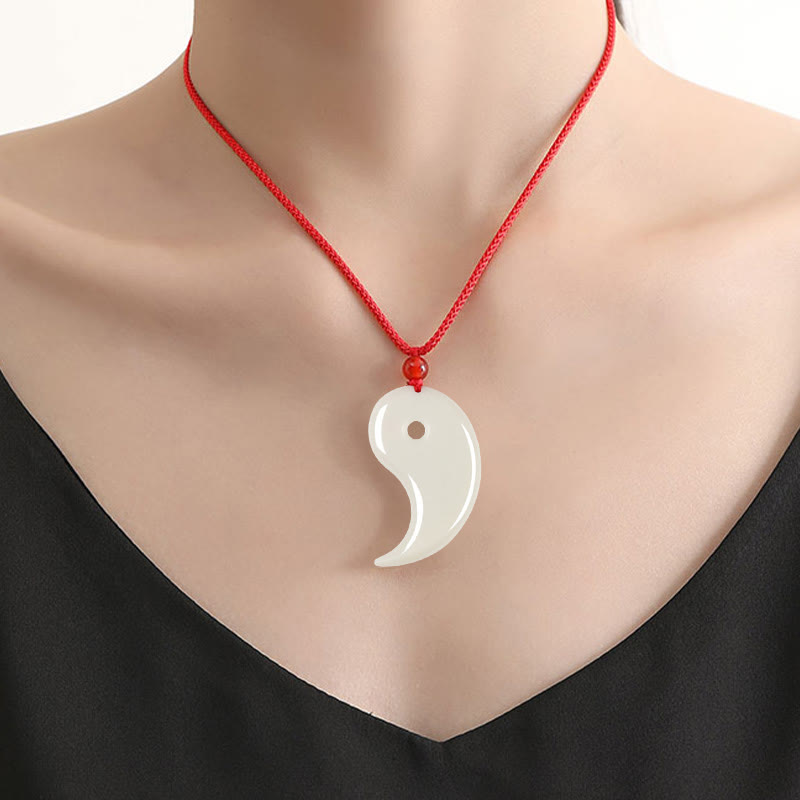 Hetian Jade Yin Yang Necklace Pendant | Balance & Luck