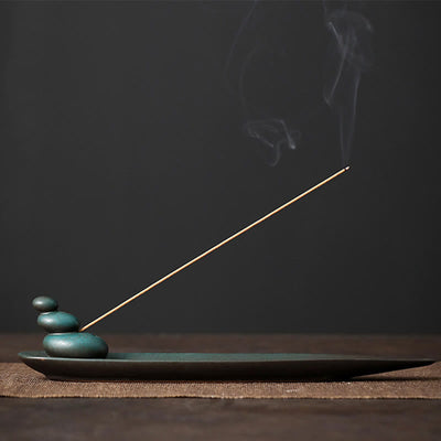 Three Stones Ceramic Incense Burner for Meditation Supplies