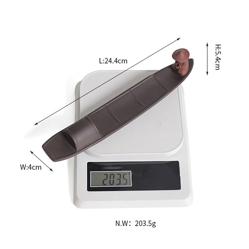 Purple Clay Fisherman Boat Incense Burner for Peace & Healing