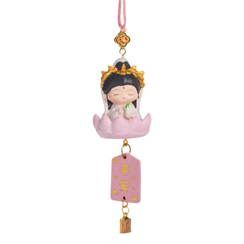 Lotus Avalokitesvara Buddha Fu Car Hanging 34cm