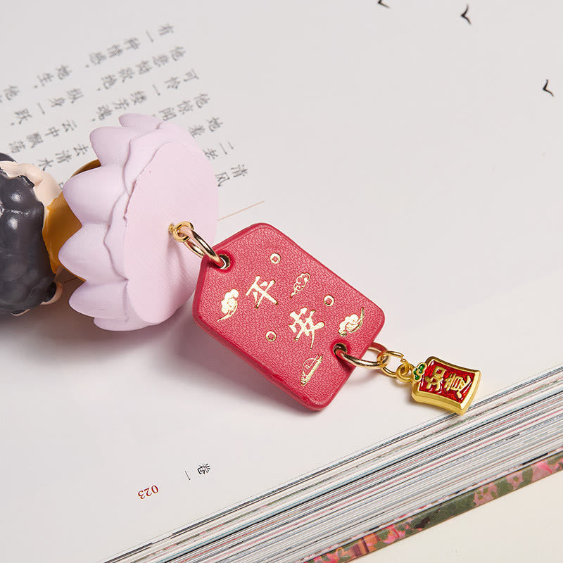 Lotus Avalokitesvara Buddha Fu Car Hanging 34cm