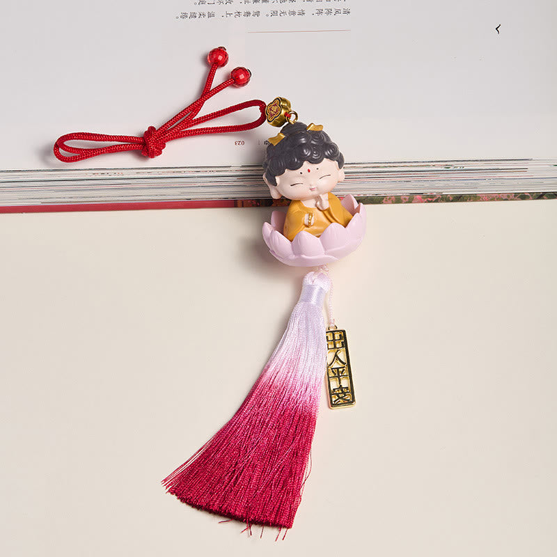 Lotus Avalokitesvara Buddha Fu Car Hanging 34cm