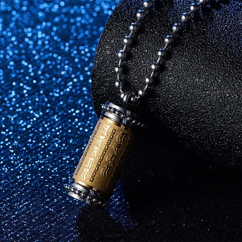 Titanium Steel Prayer Wheel Necklace | Balance Spiritual Pendant