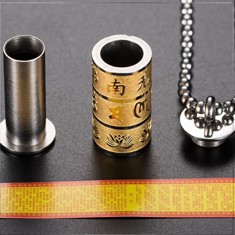 Tibetan Om Mani Padme Hum Titanium Steel Peace Necklace