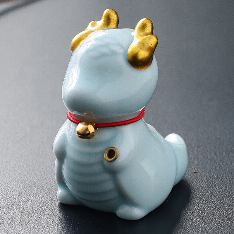 Ceramic Dragon Bell Incense Burner for Meditation & Balance