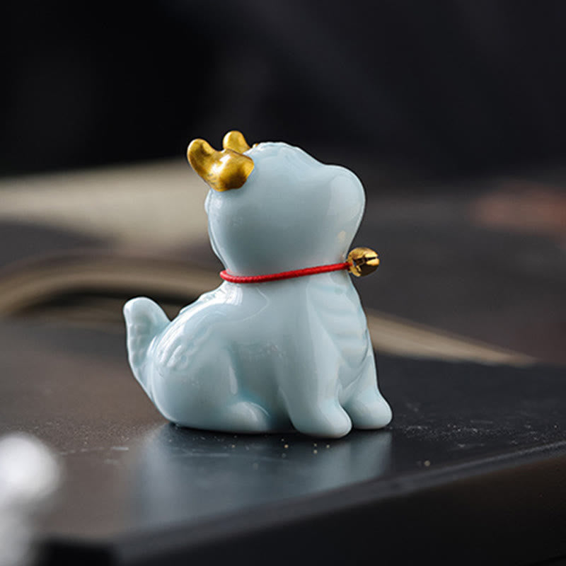 Ceramic Dragon Bell Incense Burner for Meditation & Balance