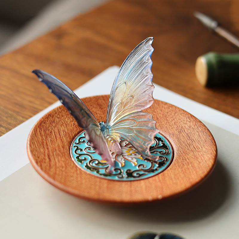 Liuli Glass Butterfly Incense Burner | Transformation & Peace