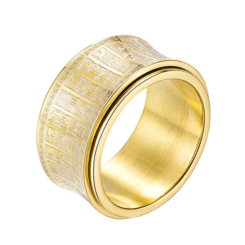 Golden Light Mantra Titanium Steel Spinner Ring | Spiritual Balance