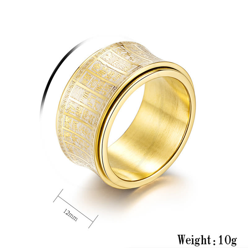 Golden Light Mantra Titanium Steel Spinner Ring | Spiritual Balance