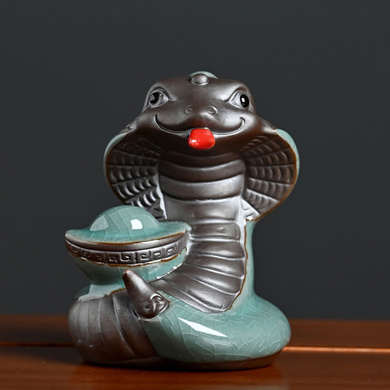 Ceramic Snake Ingot Fu Character Zen Home Decoration