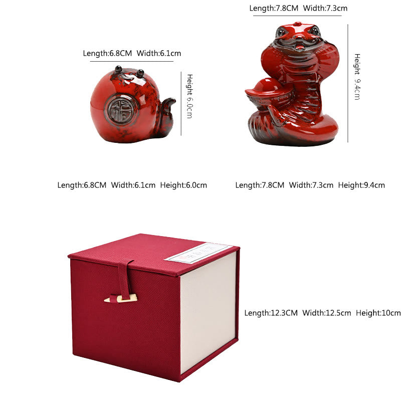 Ceramic Snake Ingot Fu Character Zen Home Decoration