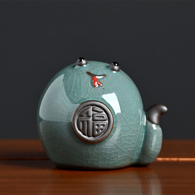 Ceramic Snake Ingot Fu Character Zen Home Decoration