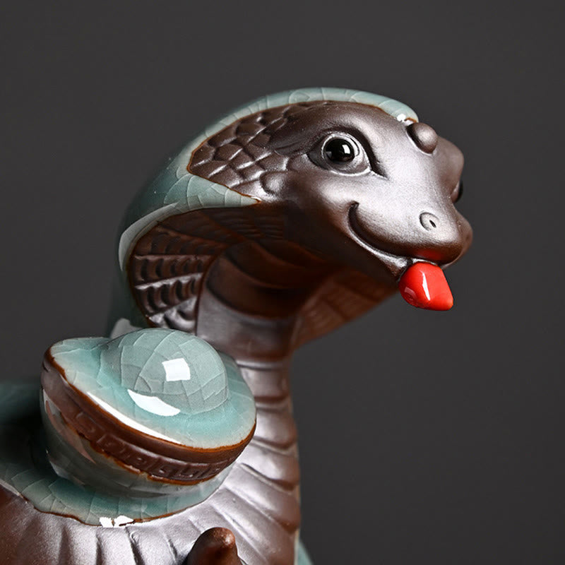 Ceramic Snake Ingot Fu Character Zen Home Decoration