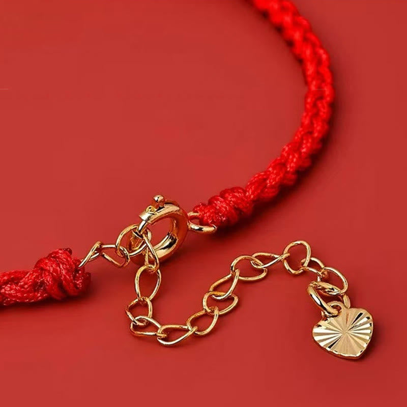 925 Sterling Silver Red String Bracelet | Five Ways God of Wealth Protection