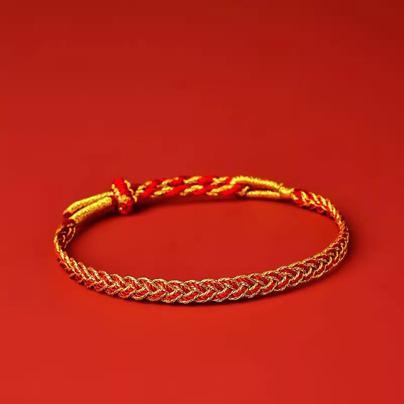 Adjustable Red String Yellow String Luck Bracelet 14-22cm