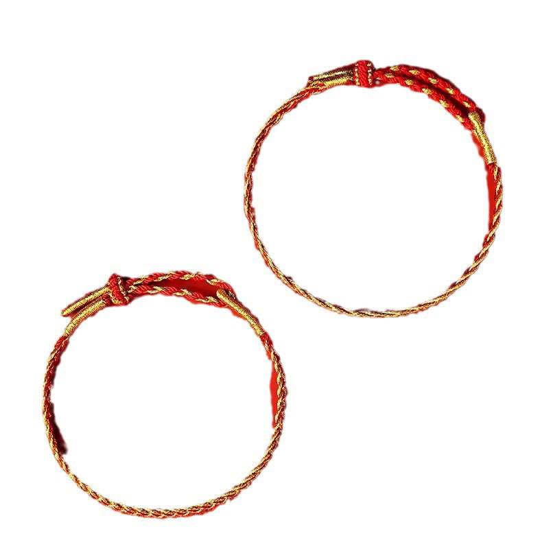 Adjustable Red String Yellow String Luck Bracelet 14-22cm